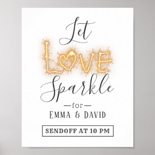 Let Love Sparkle Elegant Send Off Wedding Sign