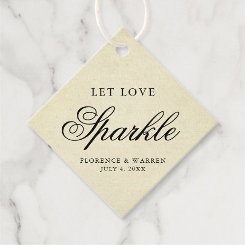 Let Love Sparkle Elegant Vintage Paper Wedding Favor Tags