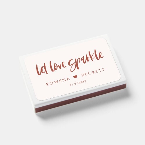 Let love sparkle Modern elegant snow pink Matchboxes