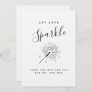 Let Love Sparkle Modern Minimalist Wedding  Invitation
