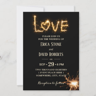 Let Love Sparkle Modern Wedding Invitation