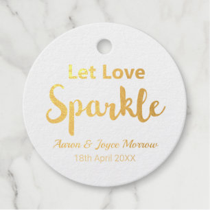 Let Love Sparkle REAL Gold Foil Favor Tags
