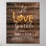 Let Love Sparkle Rustic Wood Send Off Wedding Sign at Zazzle