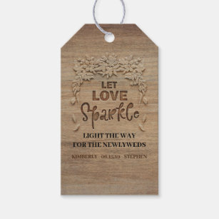 Let Love Sparkle Tags on Kraft Paper