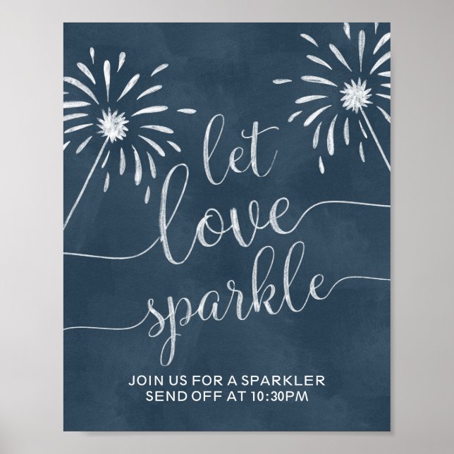 Let Love Sparkle Send Off Chalkboard Wedding Sign (Front)
