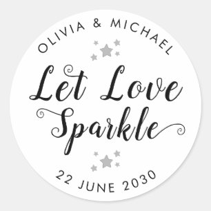 Let Love Sparkle Send Off Wedding Sparkler Favor Classic Round Sticker