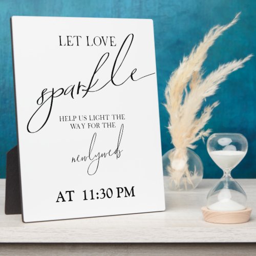 Let love Sparkle sign Tabletop Plaque with Easel