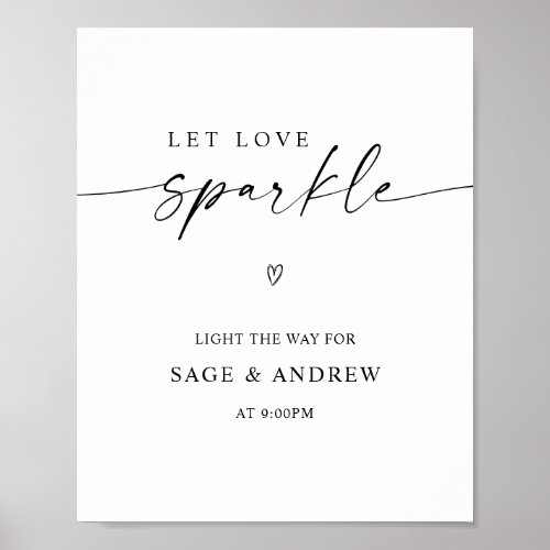 Let Love Sparkle Sparkler Send Off Wedding Poster