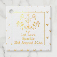 Let Love Sparkle Wedding Bridal Shower Thank You Foil Favor Tags