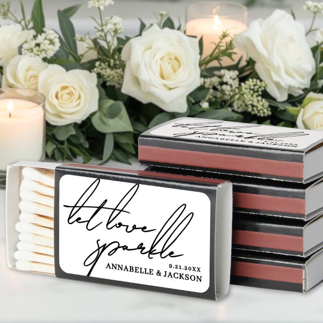 Let Love Sparkle Wedding Favor Matchboxes (Let Love Sparkle Wedding Matchbox Favor Matchboxes)