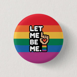 Let Me Be Me Stimming Pride Heart Hand Quote Button