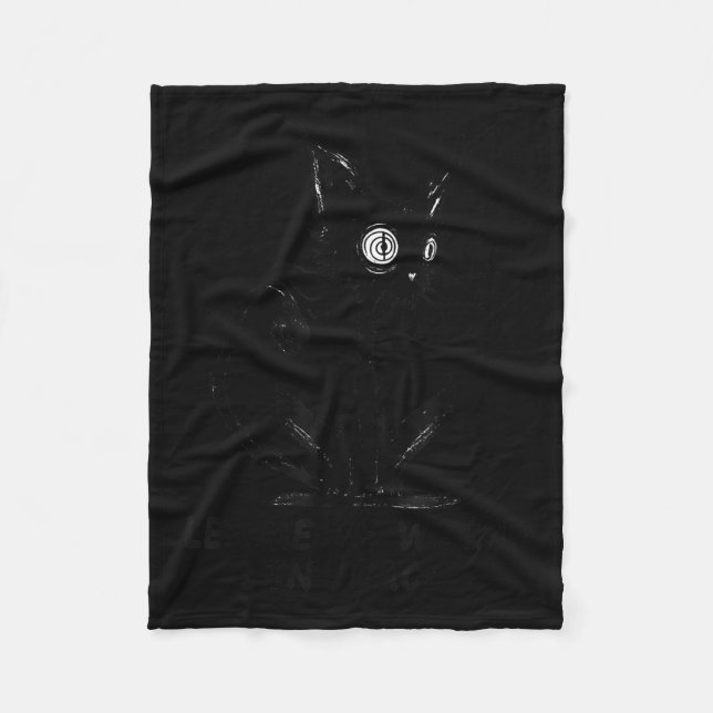 Let Me Be Weird In Peace Black Cat Graphic  Fleece Blanket (Front)