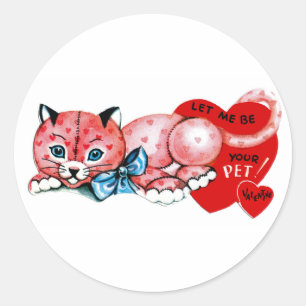 Let me be your pet, Valentine! Classic Round Sticker