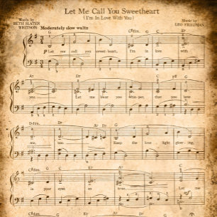 Let Me Call You Sweetheart Sheet Music Valentine