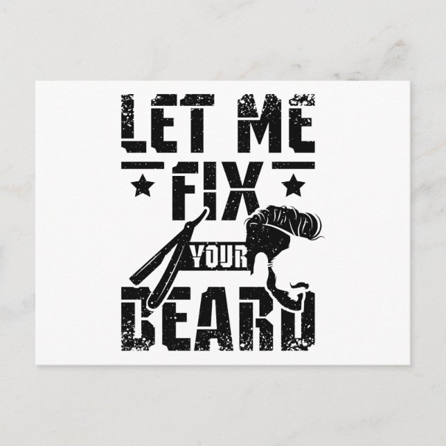 Let Me Fix Your Beard Postcard (Front)