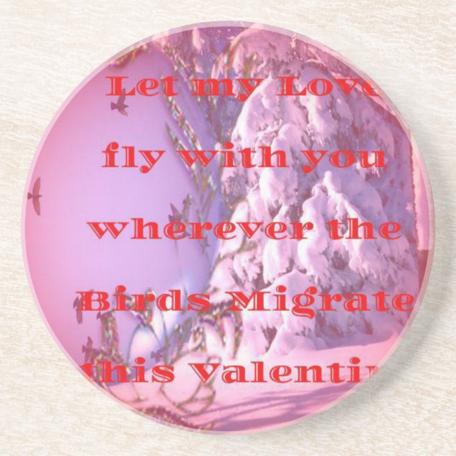Let me fly with you to valentine.png drink coaster (Front)