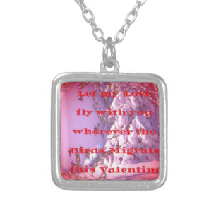 Let me fly with you to valentine.png silver plated necklace