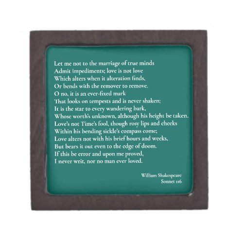 Let me not to the marriage of true minds Sonnet Gift Box