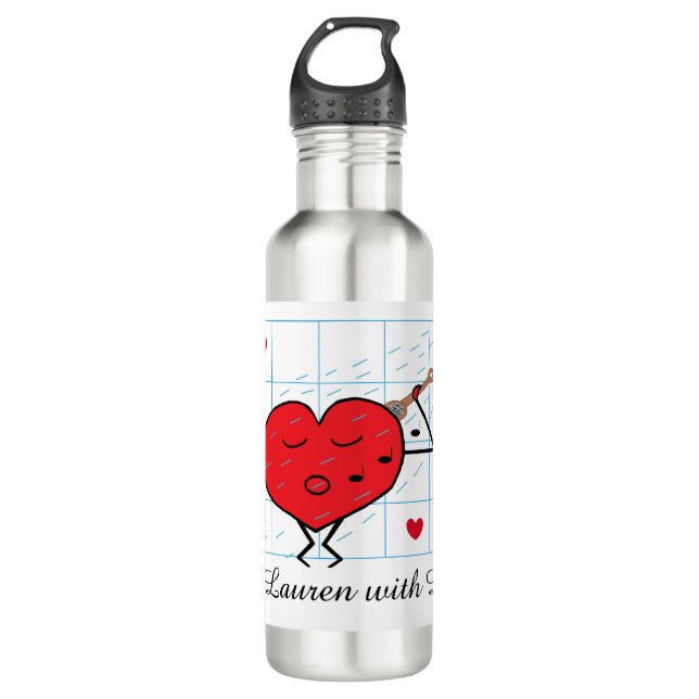 Let Me Shower You with Love:   Stainless Steel Water Bottle (Front)