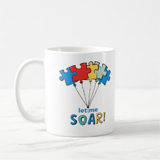 Let Me Soar - Autism Awareness Puzzle Balloon Coffee Mug