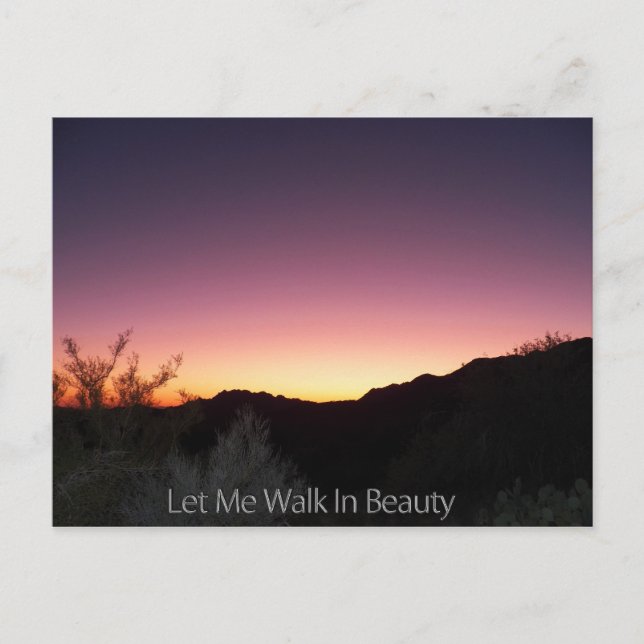 Let Me Walk In Beauty Postcard (Front)
