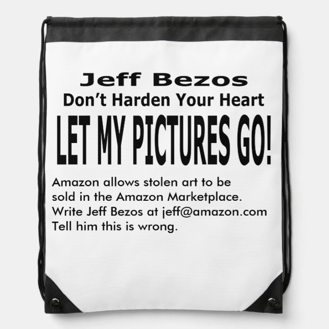 Let My Pictures Go! Drawstring Bag (Front)