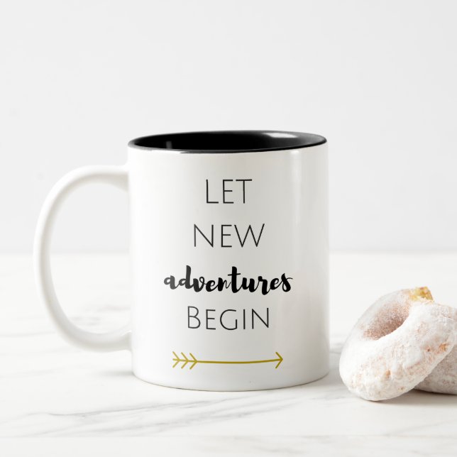 let new adventures begin quote 325ml Mug (With Donut)