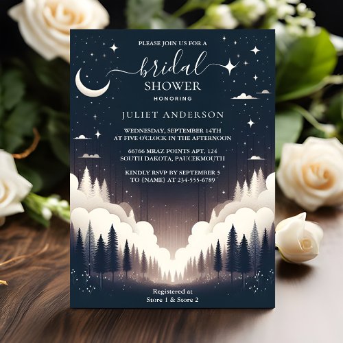 Let Night Sunset Moon Cloud Twilight Bridal Shower Invitation