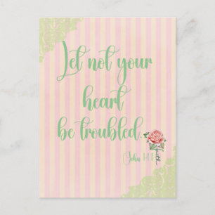 Let Not your Heart Be Troubled KJV Scripture Postcard
