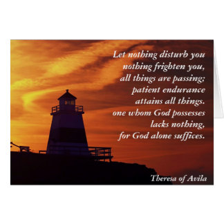 Let nothing disturb you nothing frighten you cards