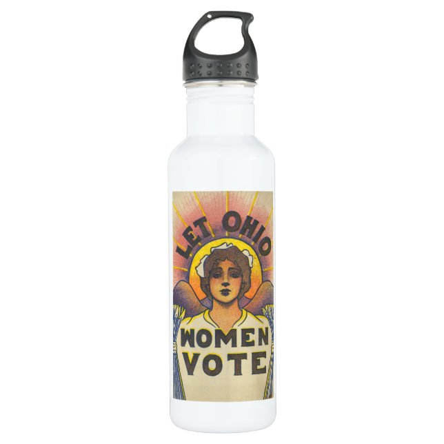 Let Ohio Women Vote Stainless Steel Water Bottle (Front)