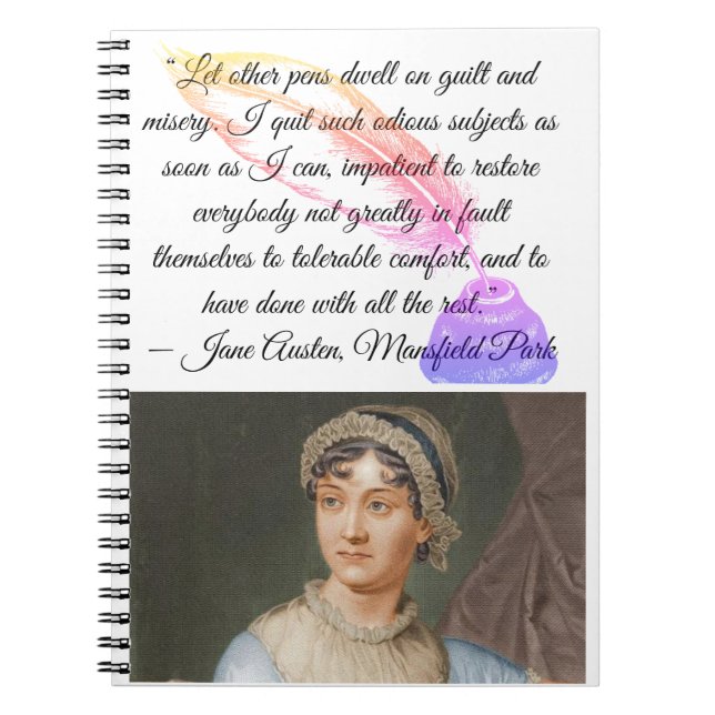 “Let other pens dwell on" Jane Austen quote Notebook (Front)
