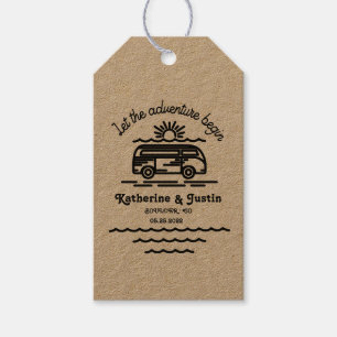 let our adventure begin rustic wedding gift tags