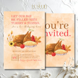 Let Our Day Be Filled with Turkey and Thanks Invitation