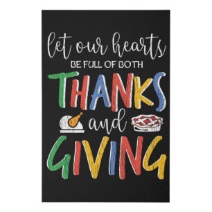 Let Our Hearts Be Full Of Thanks Giving Christian Faux Canvas Print