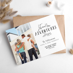 Let Our New Adventures Begin We're Moving Photo Announcement