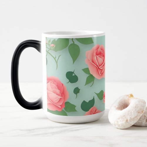 Let our rose patterns enchant you magic mug