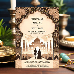 Let Palace Hindi Henna Mehndi Indian Style Wedding Invitation