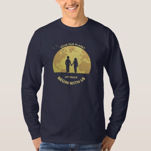 Let Peace Begin with Us  Mens Long Sleeve T_Shirt