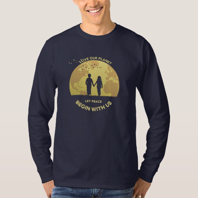 Let Peace Begin with Us | Men's Long Sleeve T-Shirt (Front)