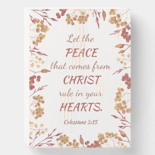 Let Peace Rule Autumn Frame Christian Wooden Box S