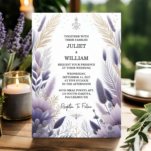 Let Plum Fall Spring Summer Lavender Sage Wedding Invitation