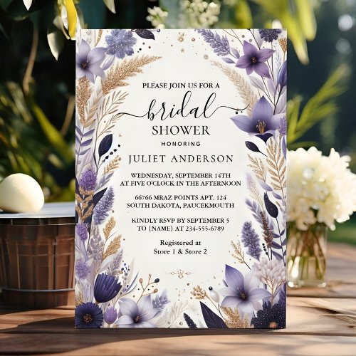 Let Plum Fall Summer Lavender Sage Bridal Shower Invitation