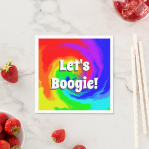 Let’s Boogie! Vibrant Heat Wave Swirl Birthday Napkins