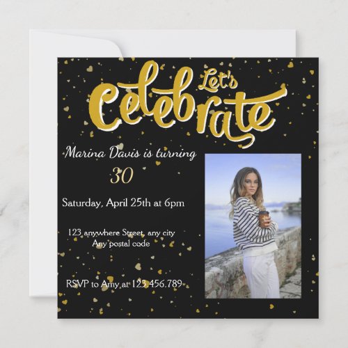 Lets Celebrate Dazzling speckles  Invitation