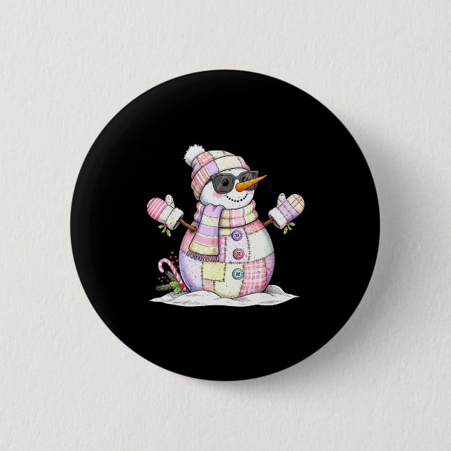 Let’s Chill Snowman Christmas Coffee Cute Holiday  Button (Front)