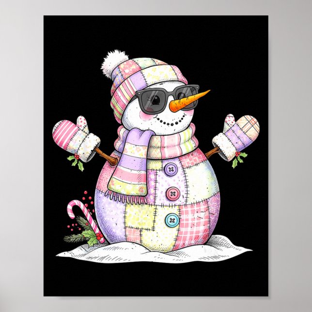 Let’s Chill Snowman Christmas Coffee Cute Holiday  Poster (Front)