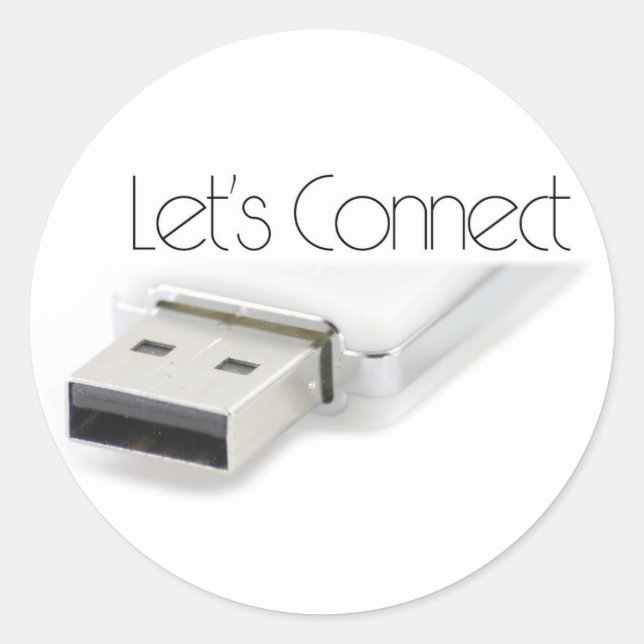 Let’s connect USB Classic Round Sticker (Front)