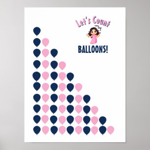 Let’s Count Balloons! Colorful Numbers Learning Poster