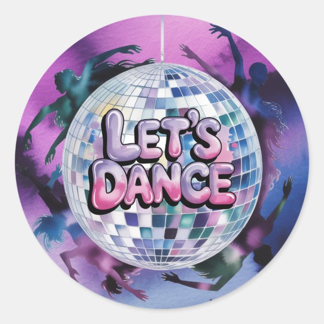 Let’s Dance Birthday Party Bash Classic Round Sticker (Front)